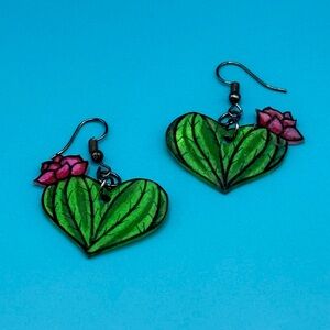 Cactus Heart Earrings